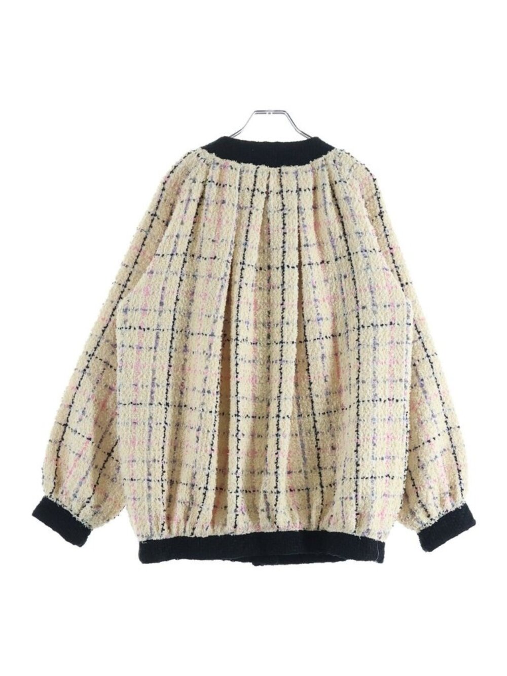 Gucci Michele Era Oversize Tweed Bomber Jacket Color Beige - Picture 2 of 8